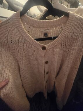 Universal Thread Blush Biege Knit Button Cardigan